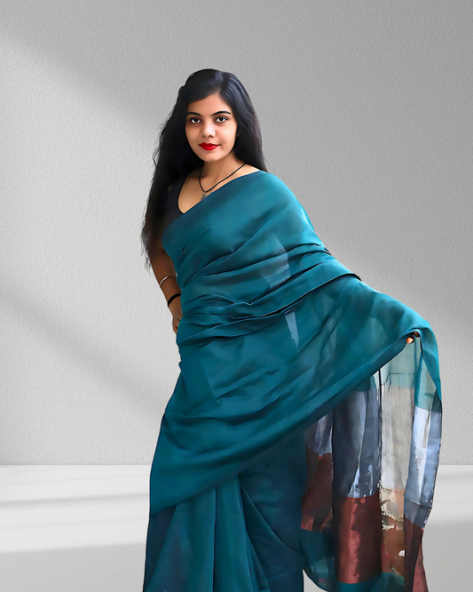 Emerald Elegance Saree