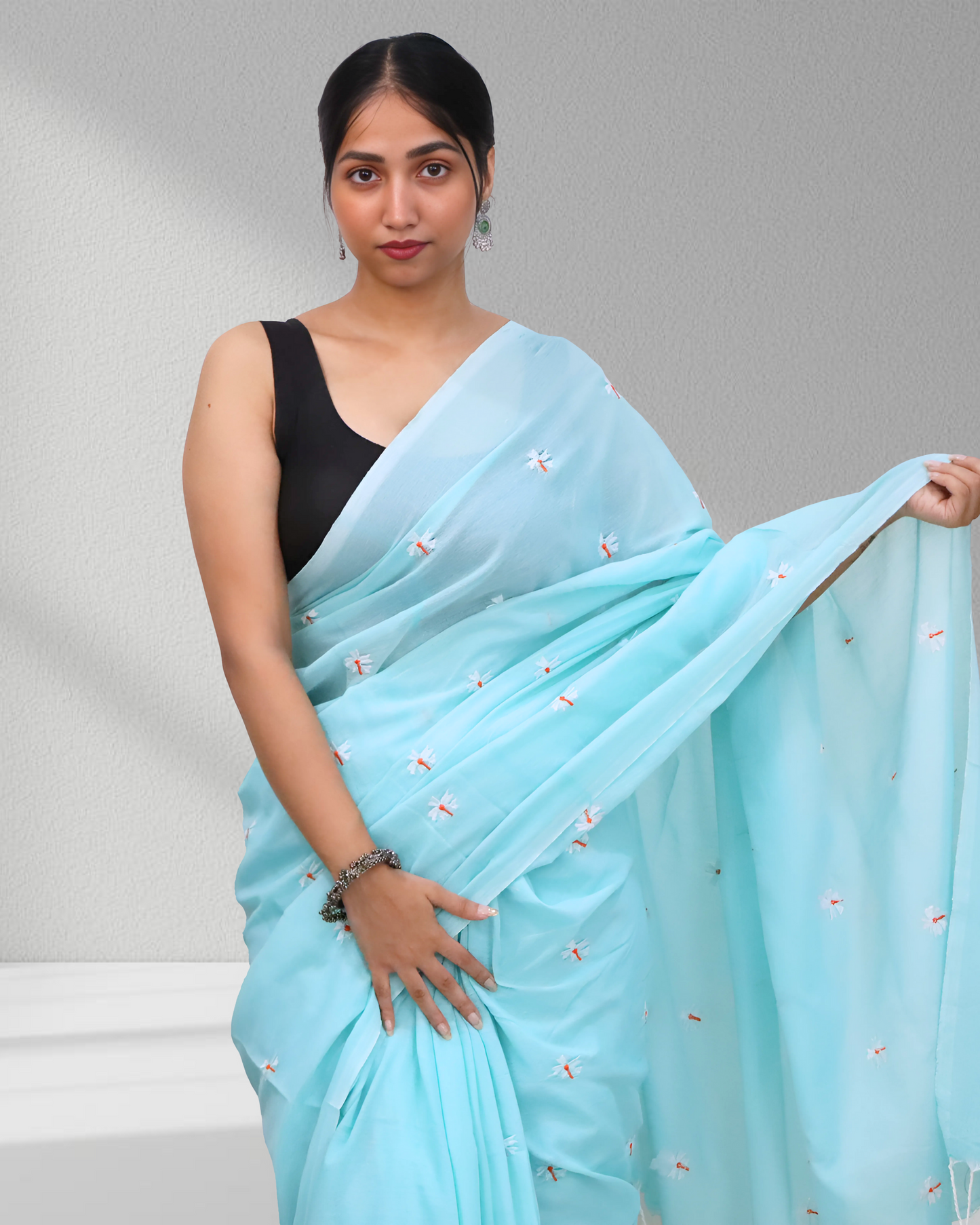 Aqua Breeze Saree