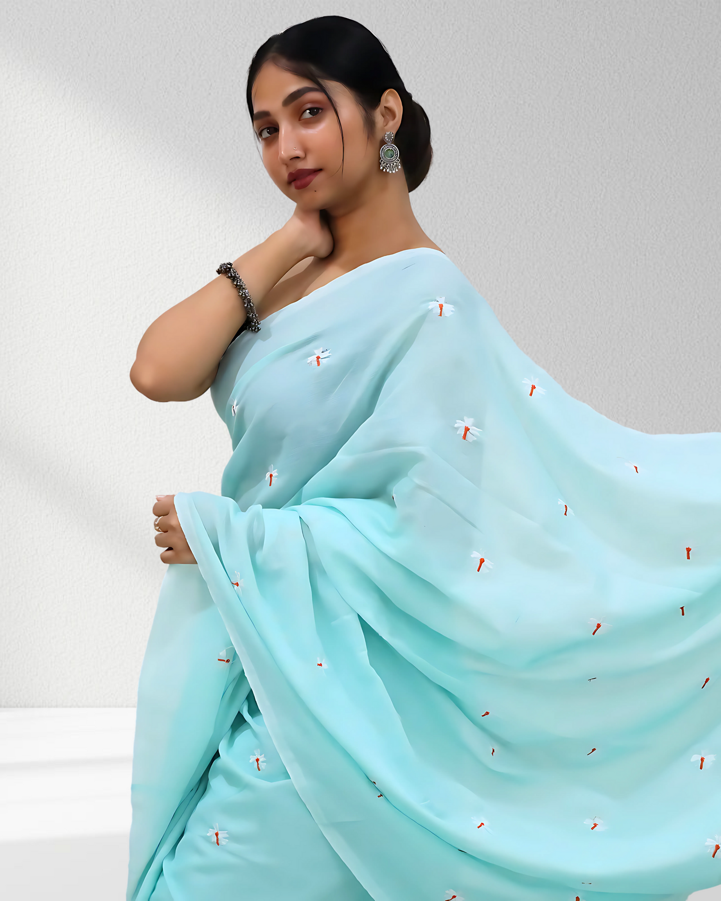Aqua Breeze Saree