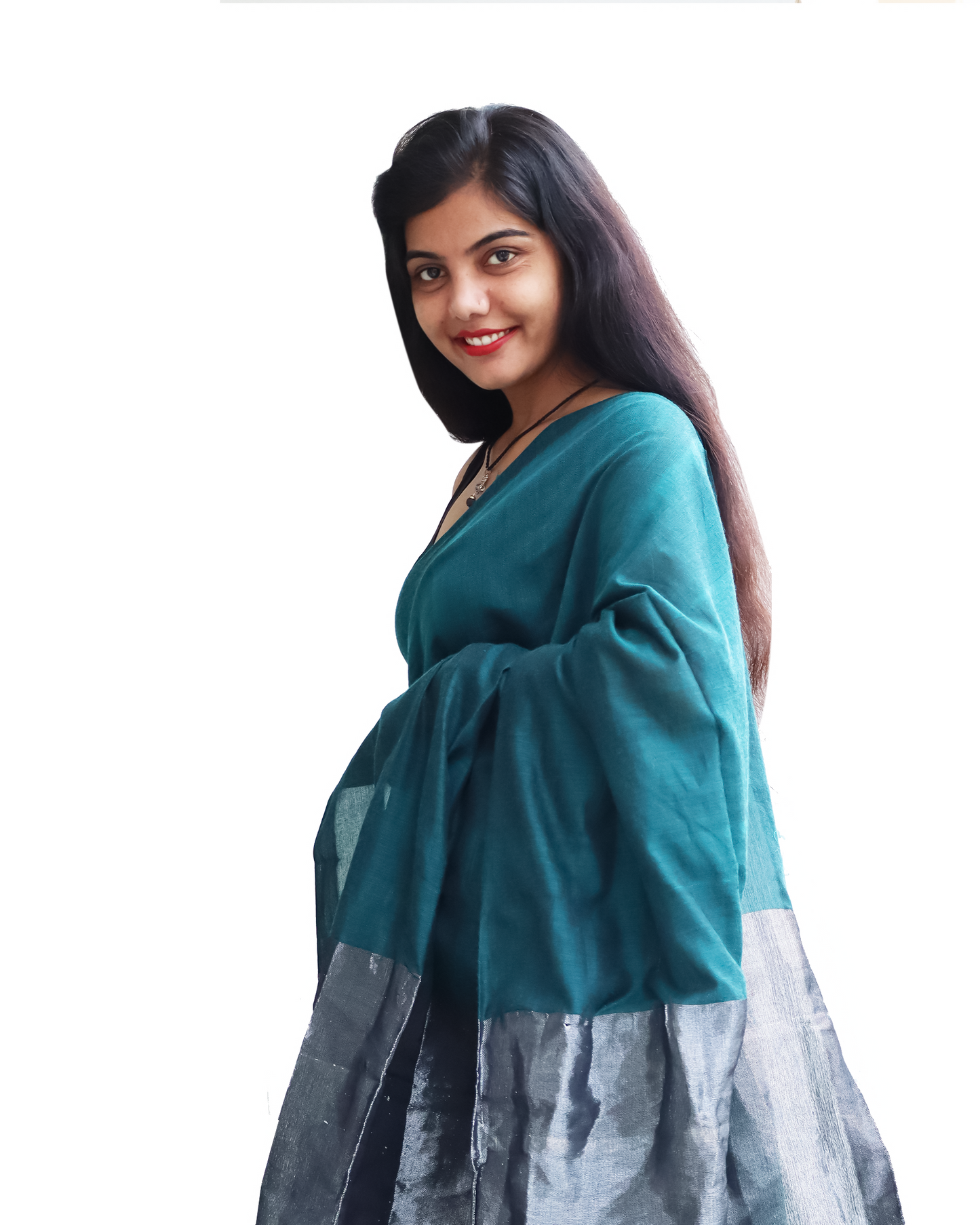 Emerald Elegance Saree