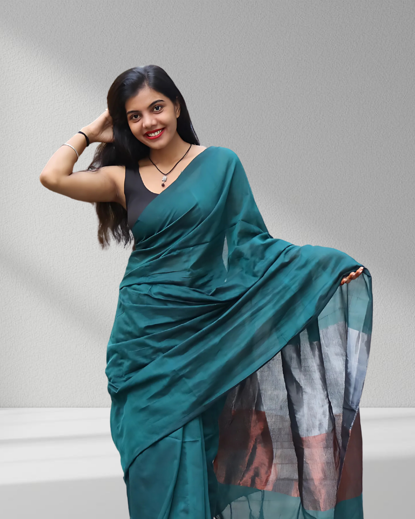 Emerald Elegance Saree