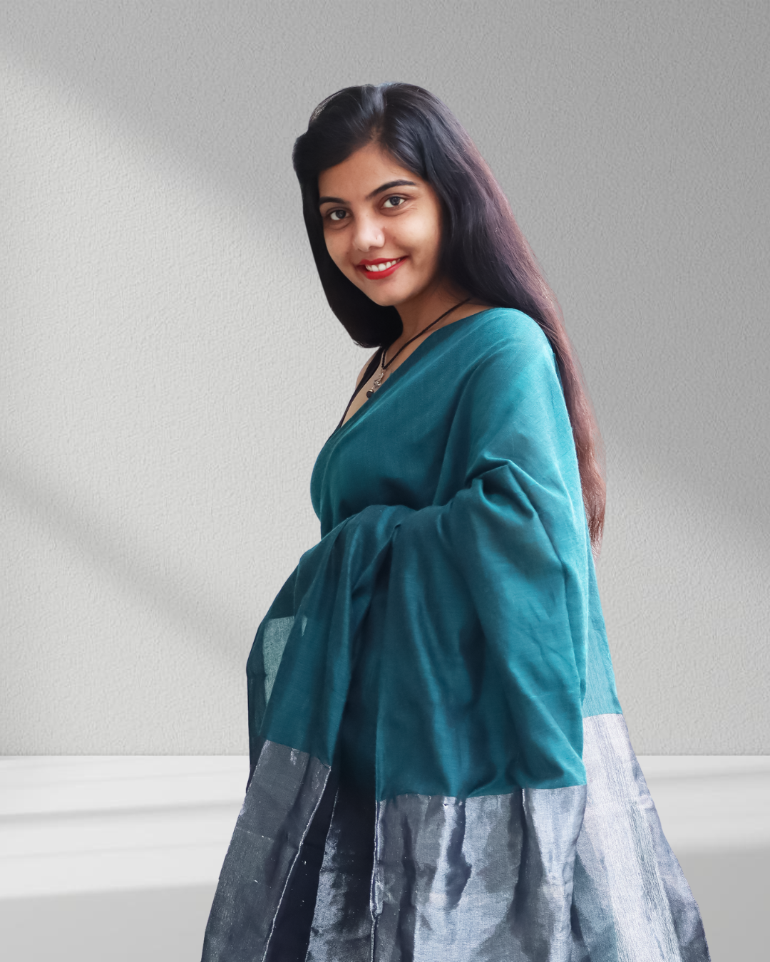 Emerald Elegance Saree